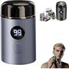 Pazvoza Easy Trim Pro, Rasoio Elettrico Uomo Mini & Portatile, Wet & Dry USB Ricaricabile, IPX7 Impermeabile per Viso Corpo e Parti Intime, Tecnologia Anti-Taglio, 60 Minuti Autonomia (Blu)