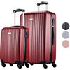 Slazenger Set di valigie 2 pezzi/3 pezzi - Trolley a mano e valigetta da viaggio grande - valigetta rigida ABS - Set di valigie con ruote a 360° e serratura a combinazione - valigetta arrotolabile,
