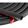 QWORK® Striscia di Tenuta Portiera Auto D-Forma, 6 m Guarnizione in Gomma Autoadesiva, Striscia di Tenuta Auto Impermeabile, per Auto, Finestra