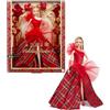 Mattel Barbie,Magie delle Feste 2024,Bambola bionda con vestito rosso ;Mattel Eta 6+
