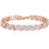 Clearine Donne Tennis Bracciale Rosa Oro Goccia Zirconia cubica Sposa Gioielli per Il Matrimonio