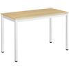 Vasagle Scrivania per Computer Tavolo da Scrittura per la Casa e l'Ufficio Regolabili Individualmente di 120 x 60 x 76 cm Venatura del Legno, Bianco