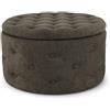 KONTE.DESIGN Pouf contenitore porta scarpe ERNESTINE in tessuto marrone timo