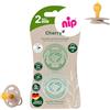 nip Cherry - Ciuccio piatto a forma di ciliegia, in gomma naturale, adatto per l'allattamento, senza BPA, sostenibile, 6 mesi +, senza denti, comprovato e popolare