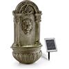 blumfeldt Löwenstein Fontana Decorativa da Giardino A Muro con Pannello Solare (Zampillo d'Acqua, Poliresina Roccia, Illuminazione LED) Finta Roccia