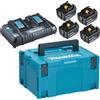 MAKITA 197626-8 KIT ENERGY LXT 4 batterie 18V 5Ah + caricabatterie + valigetta MAKPAC 3
