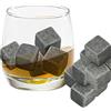 Grenhaven Set di pietre per whisky in steatite naturale - "On the rocks", cubetti raffreddanti con pratico sacchetto in stoffa 9er Set Whisky Steine