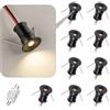 HHTUN Mini faretto LED 902 120°, DC12V 1W, 80Ra, 75lm, dimensioni ridotte, installazione integrata, adatto per l'illuminazione di mobili come cantinette per vino, scarpiere, ecc.(3000K,Black,9Pack)
