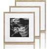 VUVUZULA Cornice portafoto 30x30 cm, set da 3 pezzi, in legno, stile rovere, quadrata, con passepartout 20x20 cm, naturale