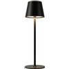 D-LIGHT PROFESSIONAL Lampada da Tavolo Senza Fili da Scrivania o Comodino Ricaricabile con Presa USB, Abat-Jour Dimmerabile con 3 Luci Led Diversa Intensità per Camera, Ufficio, Ristorante - Nero
