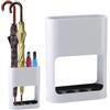 DASIAUTOEM Portaombrelli, 4 Slot con Vassoio Raccogligocce Rimovibile, Scolapioggia per Ingresso, Portaombrelli Lunghi/Corti per Casa e Interno, Corridoio, Ingresso, Bianco