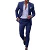 Leader of the Beauty Abito da uomo slim fit 3 pezzi abiti da sposa con un bottone giacca gilet e pantaloni, Blu scuro, XXL