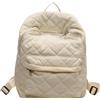 Fiorky Zaino for donne e adolescenti Zaini a reticolo di diamanti di capacità Zaino for laptop trapuntato in tinta unita Morbido for viaggi, vacanze di lavoro (Bianco)