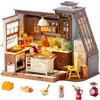 Rolife Casa delle Bambole Cucina da Forno Kit Fai-da-te Casa Miniatura Kit Modello Casa delle Bambole Miniatura Angolo Libreria Decorazione per la Casa Regalo di Compleanno