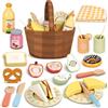 Dreamon Cibo Cucina Giocattolo per Bambini Legno, Accessori da Cucina in Legno Finto Set di Giocattoli da Picnic con Giocattoli da Taglio di Frutta e Verdura, Giochi di Ruolo Giocattoli Bambina 3
