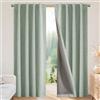 Joydeco Tende in lino, lunghezza 213 cm, set di 2 pannelli, 100% oscuranti, tende lunghe, per camera da letto e soggiorno, oscuranti, isolamento termico, con tasca per asta (132 x 213 cm, verde