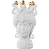 DRW Vaso da tavolo da un busto da donna con corona bianca e oro 19x17x34cm