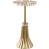 DRW Tavolino Rotondo in Legno e Base in Metallo Dorato 25 x 25 x 51 cm, Oro, Medidas: 25x25x51cm