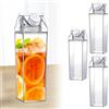 BAODBF 3 bottiglie di latte per acqua, 1000 ml, trasparente, per latte, 1 litro, bottiglie di plastica per latte, succo, acqua, birra