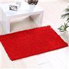 ele ELEOPTION Soft Shag Tappetino da Bagno Tappeto Cucina Porta Piedi Zerbino Striscia Antiscivolo Zerbino Assorbente Tappetini da Bagno Doccia Shaggy Carpet - 45 x 70 cm, Rosso