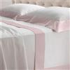 Lisola Set Completo Lenzuola Una Piazza e Mezza, Cotone e Raso, 1 Lenzuolo da Sopra 180x290cm + Lenzuolo da Sotto 120x200x30cm + 1 Federa 80x50cm, Made in Italy, Modello: Diamante, Rosa Incenso