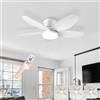 AQLEDY Ventilatore Pale Da Soffitto Con Luce E Telecomando, Silenzioso 5 Pale Lampadario Con Ventola, Dimmerabile LED Plafoniera Ventilatore Per Camera Da Letto, Cucina, Soggiorno-White||36in
