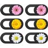 TUKEVA 6 PCS Cover per Webcam Cursore Copertura Webcam Copertura Protettiva con Motivo Carino,Ultra Sottile (Motivo a margherita)