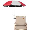 GRANDMEI Ombrelloni per Sedia,con Pinza Regolabile Ombrelli,Porta ombrellone Per Le Sedie Da Cortile,Sedie Da Spiaggia,Passeggini,Sedie a Rotelle,Carrello da golf (Rosso)