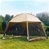 GVDV Tenda Gazebo Campeggio 3x3 Pieghevole con Cerniera, Tenda da Sole per Esterno incluso Borsa da Trasporto, Perfetta Gazebo Esterno per Feste di Famiglia, Giardino, Barbecue e Patio, Cachi