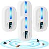 AOOWU Ultrasuoni per Topi 4 Pack, Repellente Ultrasuoni Anti Zanzare Silenzioso, Elettrico Ultrasuoni Antizanzare, Sicurezza Dispositivo per Anti Topi, Zanzare, Scarafaggi, Formiche, Ragni, Roditori