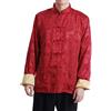 Generic Giacca da uomo Tang con drago, tradizionale cinese, bottone a maniche lunghe, colletto alto, kung fu, Wing Chun, uniforme, rosso/oro., L