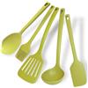 Fackelmann Set di utensili da cucina 5 pezzi, mestoli in silicone, utensili lavabili in lavastoviglie, mestoli da cucina resistenti al calore fino a 230 °C, Linea Oliva
