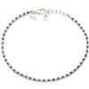 Louis Ciocchetti dal 1887 Bracciale Tennis Nero e Bianco Argento 925 con Zirconi 5A da 1,5 mm e catena argento, Gioiello Elegante Regolabile per Donna - Idea Regalo Raffinata con Packaging Lusso - Qualità Made in Italy