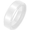 HIJONES Semplice Bordo Smussato Alto Lucido Pianura Nozze Anello in Ceramica da Uomo Donne Bianco Taglia 22