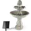 blumfeldt Vogelsbrunn Fontana da Giardino in Pietra Artificiale (Pannello Solare, 60 x 90 cm, 2 Livelli di Diametro 30 e 60 cm, Stile Barocco)