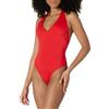 Amazon Essentials Costume Intero Halter Donna, Rosso Mattone Leopardo Lilla, 42