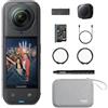 Insta360 X5 Pack Essential - Action Cam Impermeabile 360° in 8K, Superba in Bassa Luce, Selfie Stick Invisibile, Obiettivi Sostituibili, Batteria con Autonomia 3 ore, Cover Antivento, Stabilizzazione