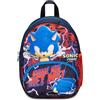 Seven SONIC Zaino Asilo Small, Rosso Blu - Tasche Laterali Porta Borraccia, Tasca Frontale, Zainetto Asilo Bambino - Zaino Scuola Kid