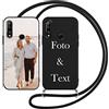 Verco Cover Con Cordino Per Huawei P30 Lite, Custodia Al Collo In Silicone Trasparente Con Laccio Regolabile - Nero - 2