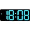 Colcolo Orologio da parete digitale Dimmer Display 12H 24H Orologio da tavolo elettronico temperatura LED Sveglia per a Office Festival Teens, Blu
