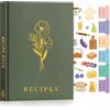 Lanpn A5 Libro di Ricette Il Mio Ricettario in Pelle, Quaderno per Ricette da Scrivere, Recipe Cook Journal Book to Write in Your own Recipes, Libri di Cucina Cooker Girl Libro, Verde, Inglese