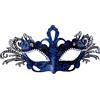 DIOLUF liweiyu Maschere in maschera Mardi Gras Deecorations veneziane da donna (blu-nero), 24 x 10,4 cm