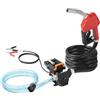 VEVOR Pompa di Trasferimento Carburante, 12 V CC 15 GPM 1/4 HP, Pompa Elettrica Portatile con Ugello Carburante, Spegnimento Automatico, Tubo Flessibile Lungo per Benzina, Diesel, Miscele di Metanolo