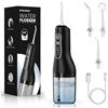 PQETBV Idropulsore Dentale Portatile, Portatile Irrigatore Orale Professionale, 4 Modalità E 4 Ugelli Idropulsore, IPX6 Impermeabile, Water Flosser per la Cura e la Pulizia del Cavo Orale