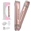 Lavrebu Rasoio elettrico per bikini, da donna, 2 in 1, doppia testa, IPX7, impermeabile, bagnato e asciutto, rasoi portatili per capelli, viso, sopracciglia, baffi, barba, braccio, gamba, rasoio da ragazza
