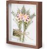 OUTALIZ Cornice Portafoto 3D, Cornice Profonda da Riempire 20 x 20 cm, con Lastra Acrilica Trasparente, Cornice Quadrata per Oggetti 3D Più Profonda di 3 cm, per Bouquet da Sposa, Colore Caffè