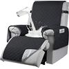 RAPRAP Copripoltrona Relax Reclinabile, 100% Impermeabile Copri Poltrona Relax Reclinabile 1 Posto con 6 Tasche, 25Inch,Nero,1 Seater