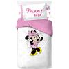 Jay Franco Disney Minnie Mouse - Set di biancheria da letto singolo, 100% cotone, 3 pezzi, include copripiumino, lenzuolo con angoli e federa