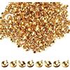 HERCHR Campanellini Sonagli Piccoli, 300 Pezzi 6 Mm Mini Campane Con Occhielli, Accessori Art Craft per Fai Da Te Decora Natalizie e Festa (Ora)