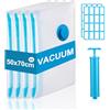 Butyeak Sottovuoto Vestiti da Viaggio,Sacchetti Sottovuoto Piumoni 50x70,Buste Sottovuoti Vestiti con Pompa,Sacchi con Pompa Sottovuotos,Vacuum Bags for Clothes,Coperte,Piumino,Cuscini,Traslochi,4 Pezzi